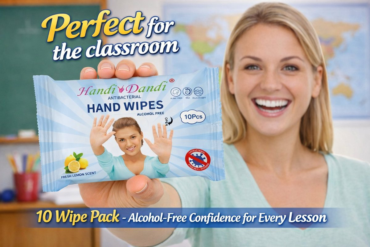 Handi Dandi Antibacterial Hand Wipes - Perfect for the classroom